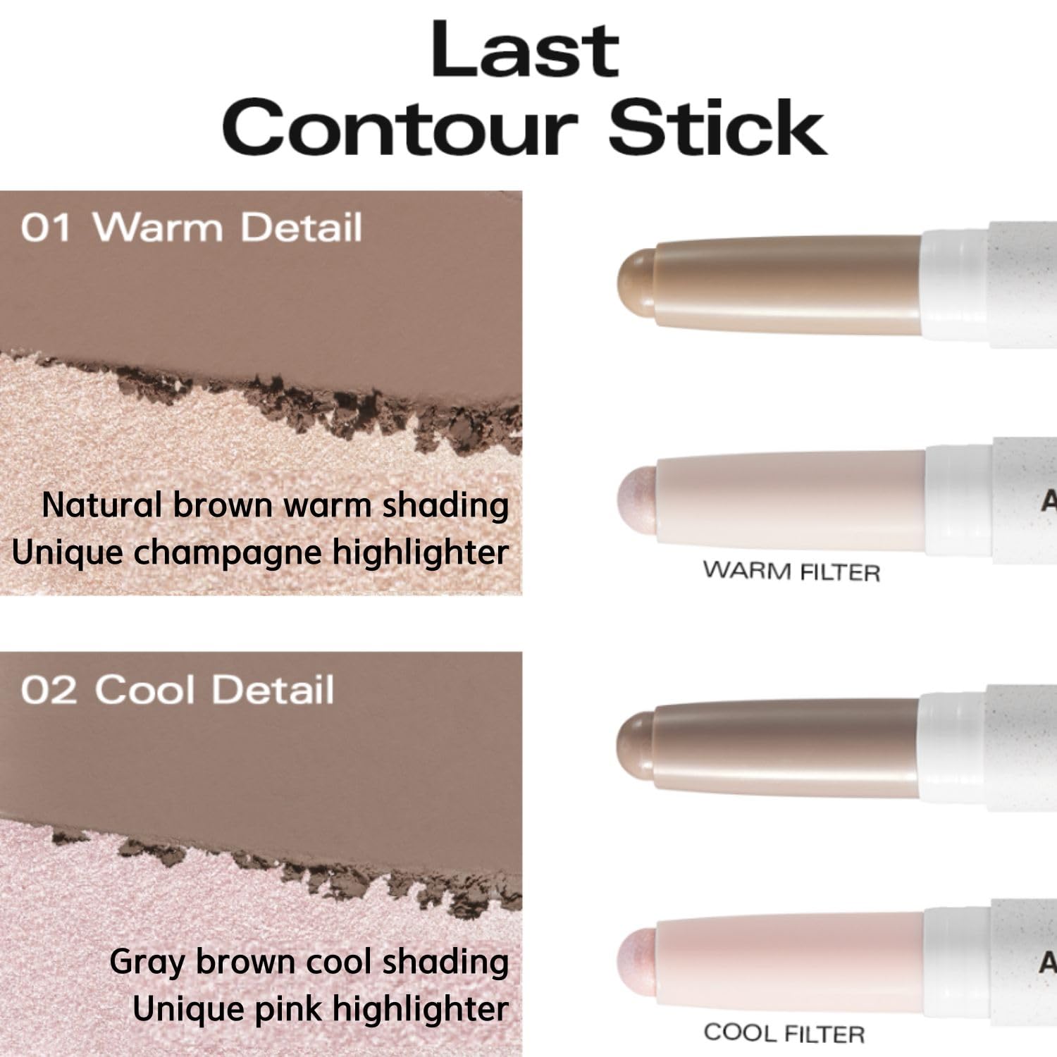 BBIA Contour Stick #02 Cool Detail + EDIT.B Cleansing Pad | Makeup & Clean Skin Duo Bundle - Image 3